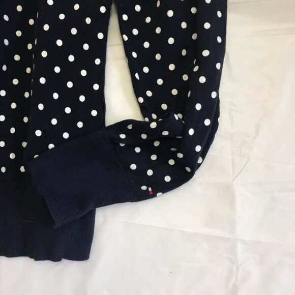 Tommy Hilfiger Polka Dot Cotton Cardigan Sweater Cardi Knit Top Jacket Preppy M - Picture 5 of 8